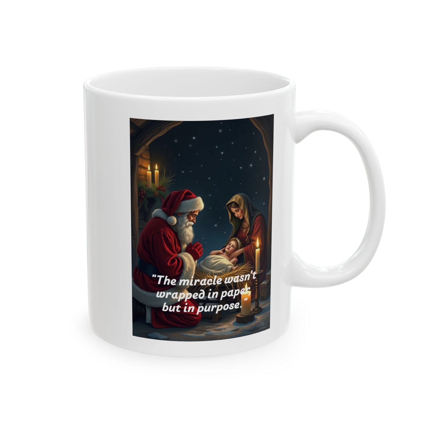 Christmas Miracle Ceramic Mug - Perfect for Holiday Gifts, Coffee Lover, Santa Design, Inspirational Drinkware, 11oz & 15oz  312