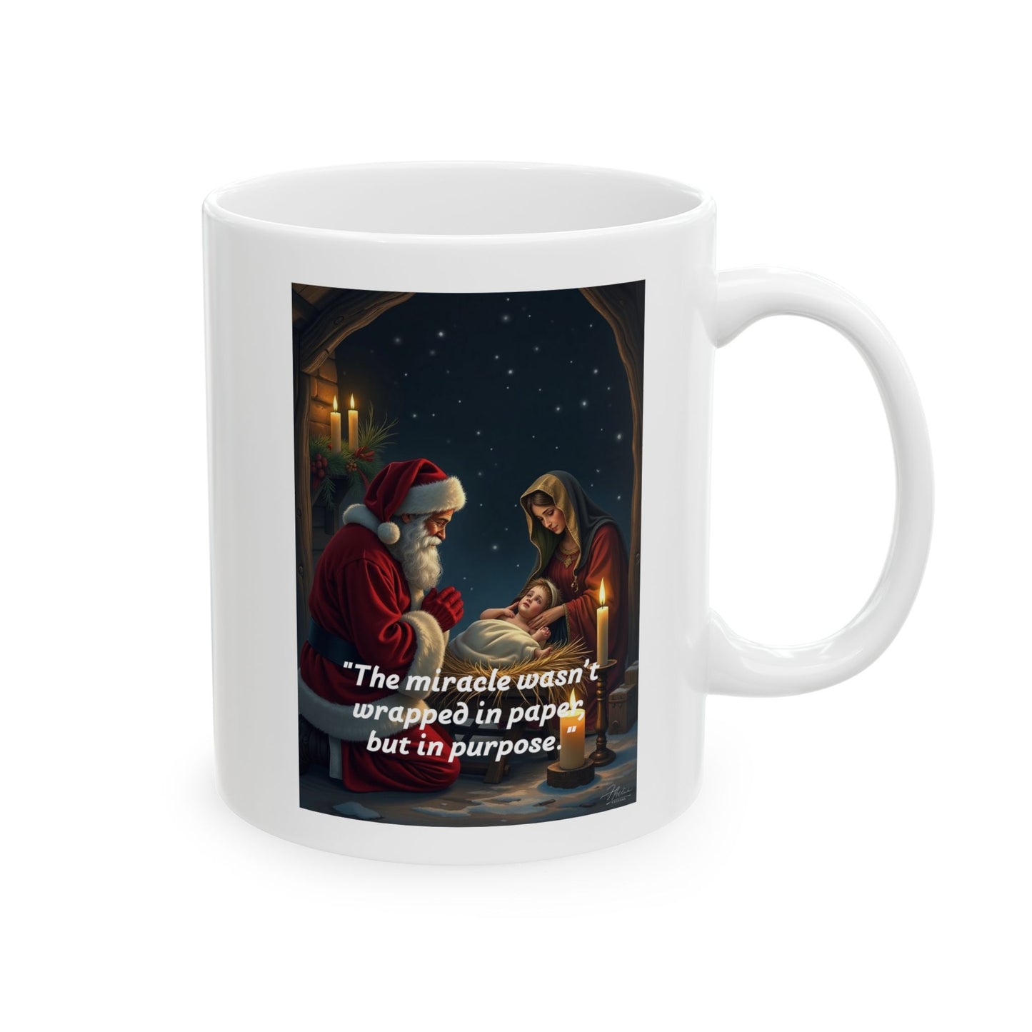Christmas Miracle Ceramic Mug - Holiday Coffee Cup, Santa Design, Inspirational Gift, Perfect for Christmas, Unique Gift Idea  313