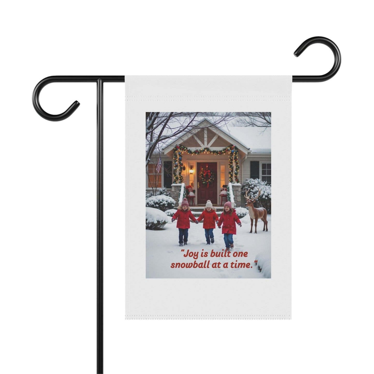 Winter Home Garden Banner, Snowman Greeting, 201