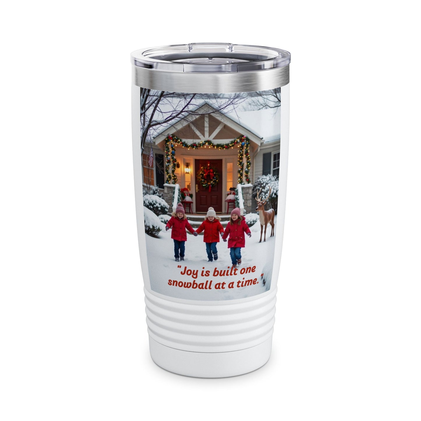 Joyful Holiday Tumbler, 20oz - Perfect for Christmas, Family Gatherings, Personalized Gifts, Winter Celebrations, Cozy Moments  320