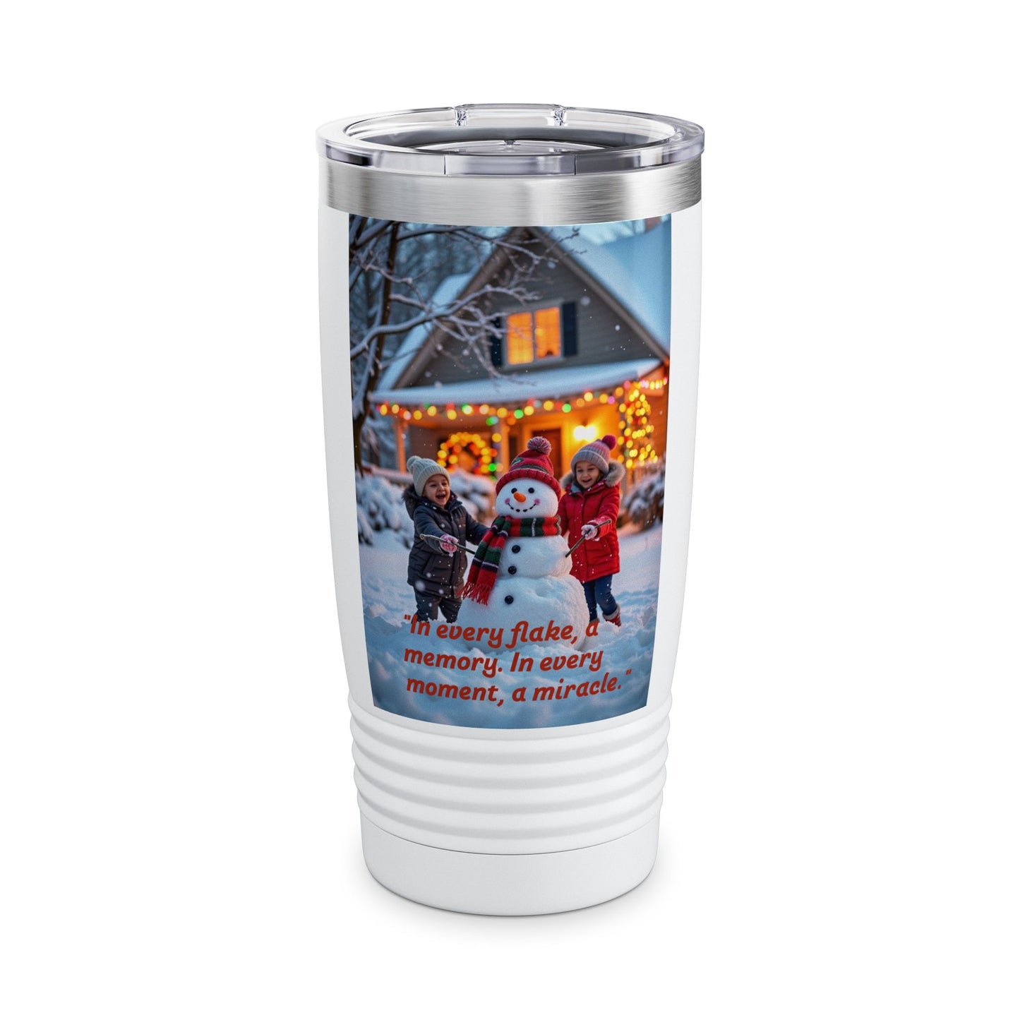 Winter Memory Tumbler, Insulated Travel Mug, Holiday Gift, Personalized Drinkware, Snowman Design, Christmas Cup  332