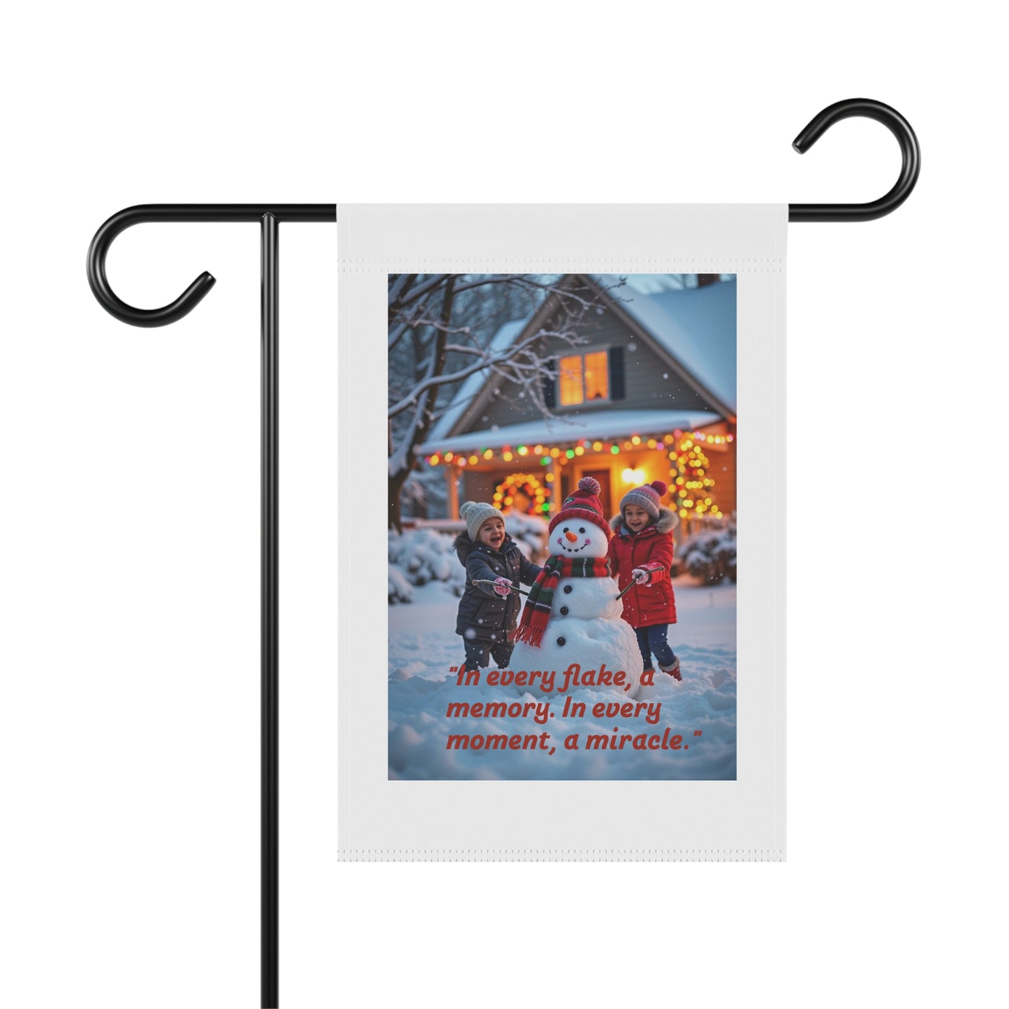 Winter Garden Banner, Holiday Decor, Outdoor Decoration, Home & Garden Gift, Festive Yard Flag, Snowman Banner 212