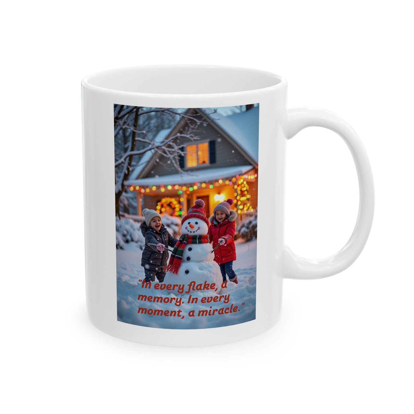 Winter Memories Ceramic Mug, Snowman Coffee Cup, Holiday Gift, Cozy Coffee Mug, Seasonal Home Decor, Christmas Mug  311