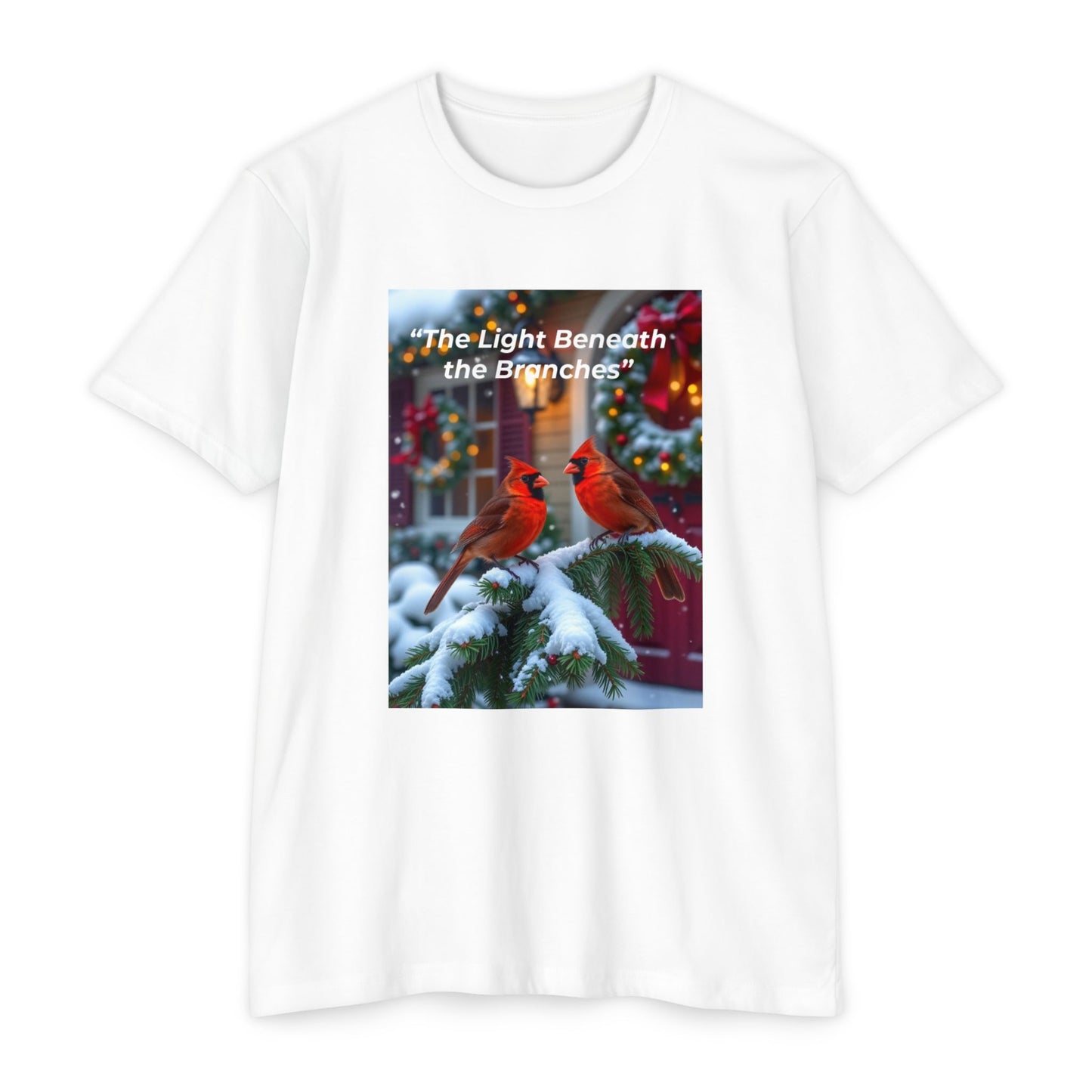 Festive Bird Graphic Tee, Inspirational Christmas T-shirt, Nature Lover Gift, Cardinal Bird Shirt, Winter Apparel, Holiday Unisex Top