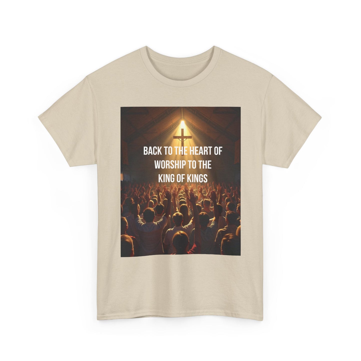 Worship Concert Tee — "Back to the Heart of Worship to the King of Kings" Christian T-Shirt