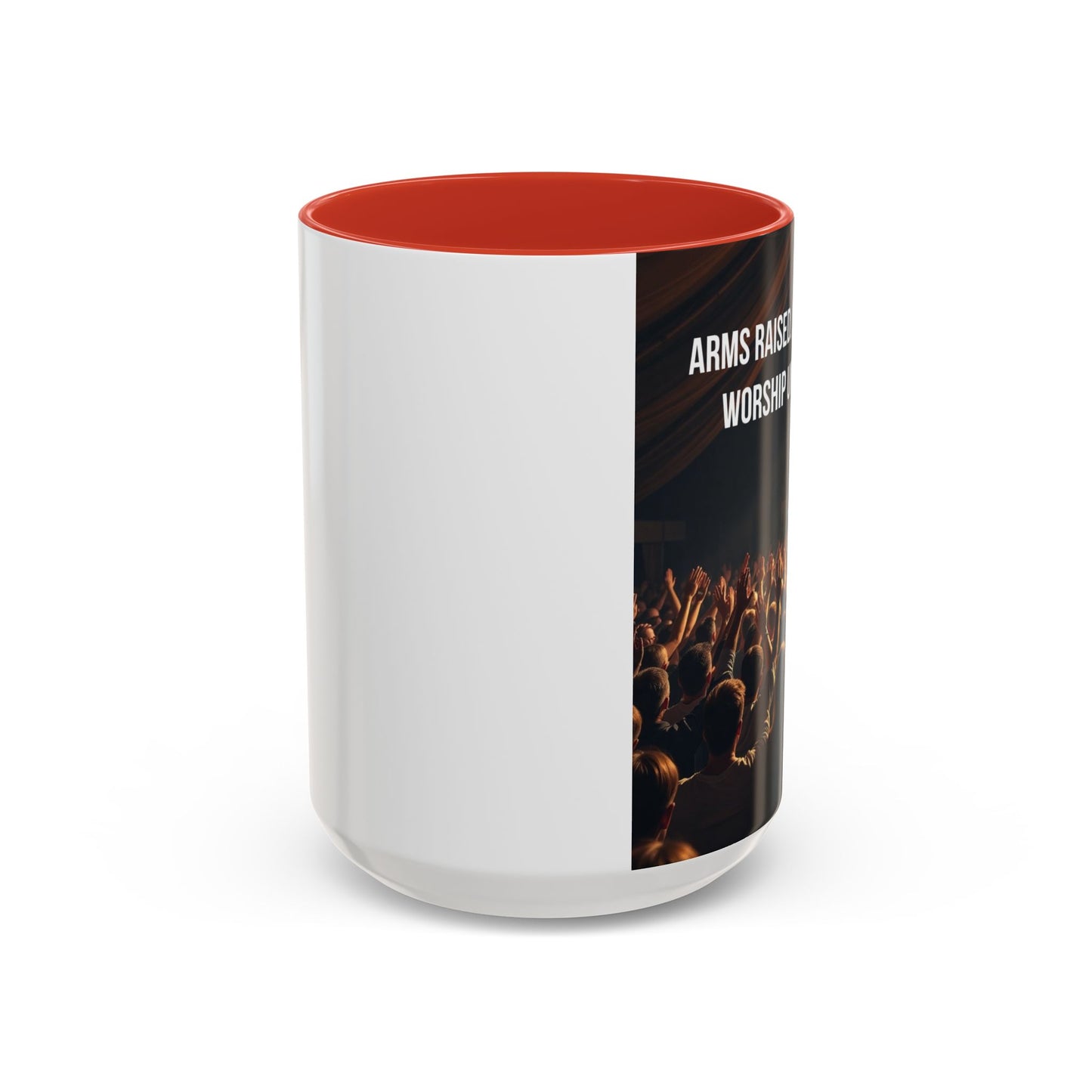 Worship Concert Coffee Mug — "Arms Raised. Spirit Free. Worship Unchained" Accent Mug