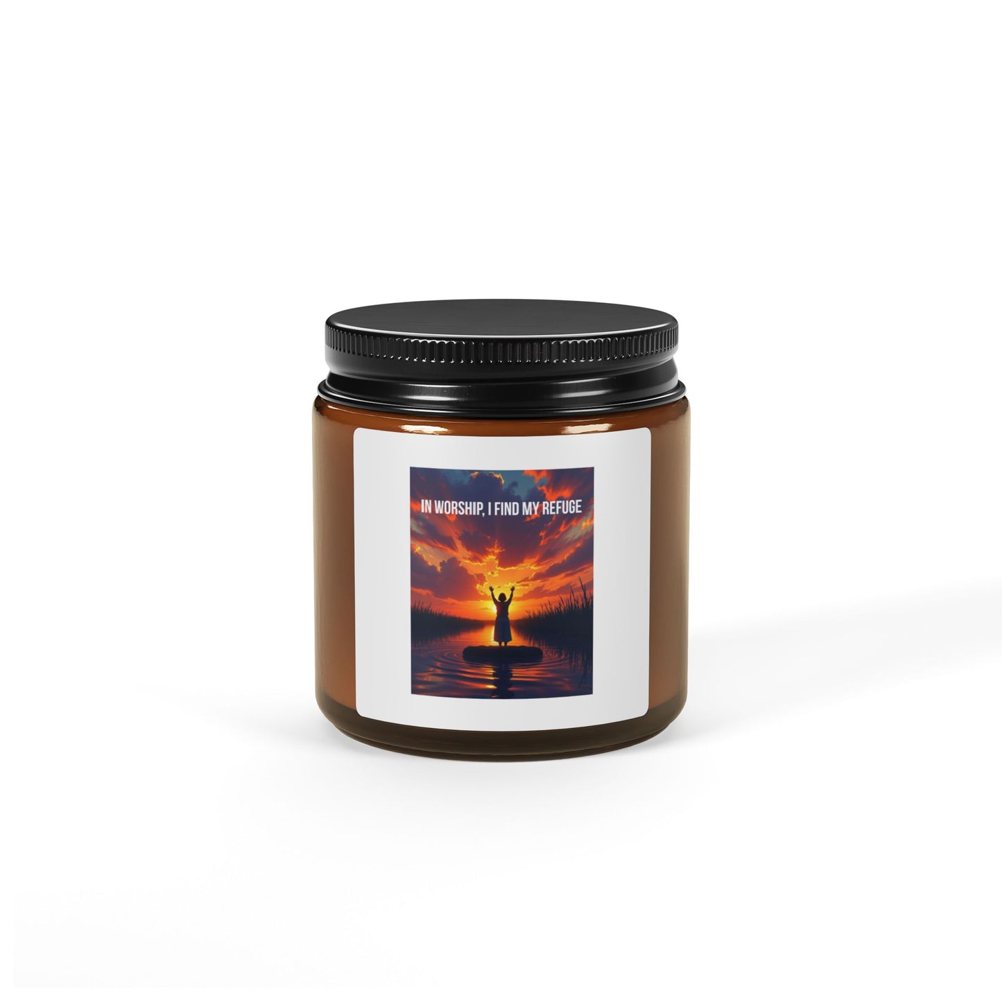 Soy Candle — 'At Sunrise I Find My Home' Amber Jar Scented Candle